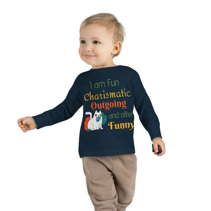 Descriptive Toddler Long Sleeve Tee — Playful Everyday Kids' Top