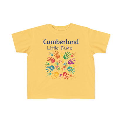 Cumberland Little Duke Toddler T‑Shirt — Colorful Handprint Keepsake