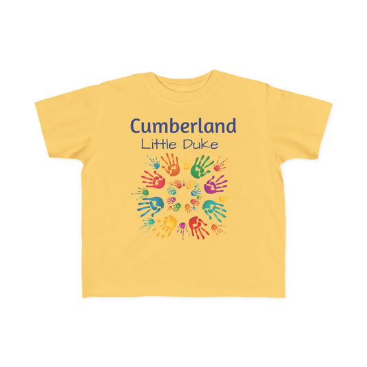 Cumberland Little Duke Toddler T‑Shirt — Colorful Handprint Keepsake