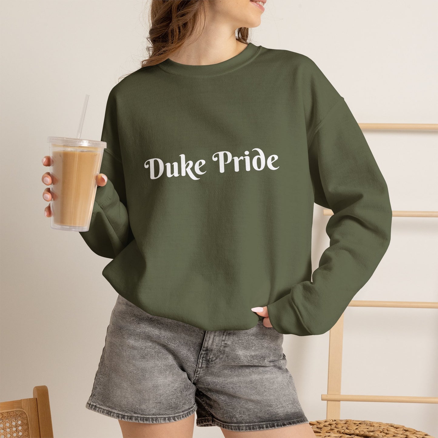 Crewneck Sweatshirt — "Duke Pride" Classic School Spirit Graphic
