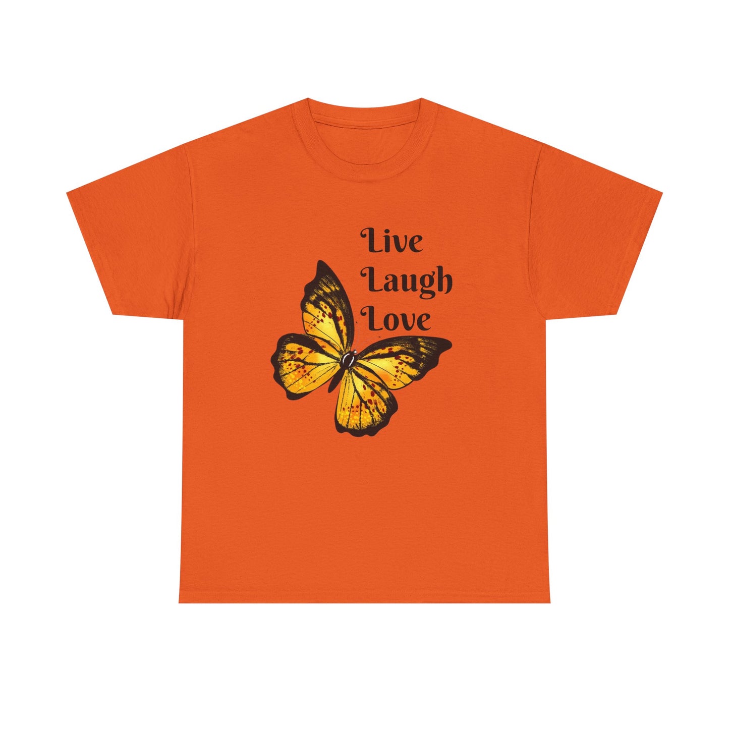 Live Laugh Love Butterfly T-Shirt — Inspirational Floral Tee