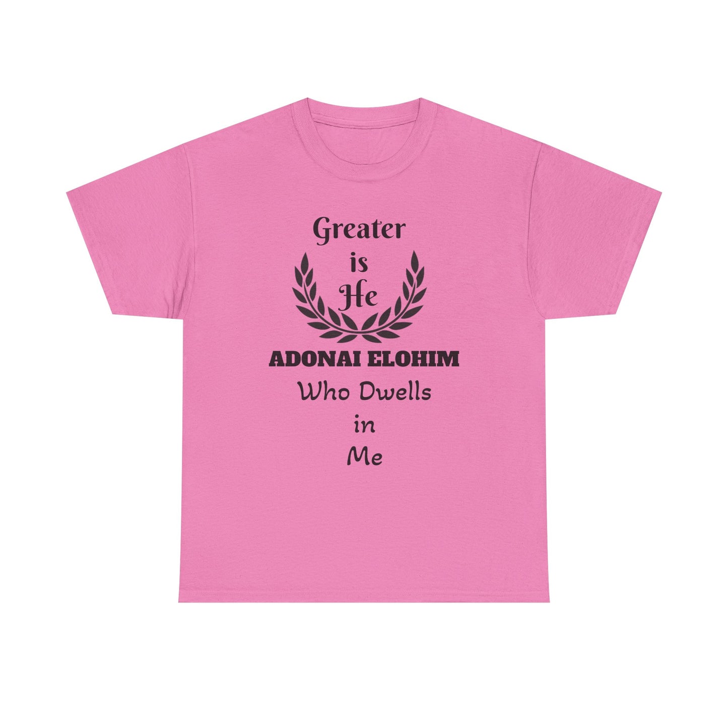 Greater Is He Who Dwells In Me T-Shirt — Christian Faith Inspirational Tee