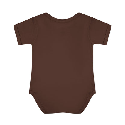Infant Bodysuit - "Merry Christ Day" Holiday Baby Onesie with Green Wreath & Mountain Design