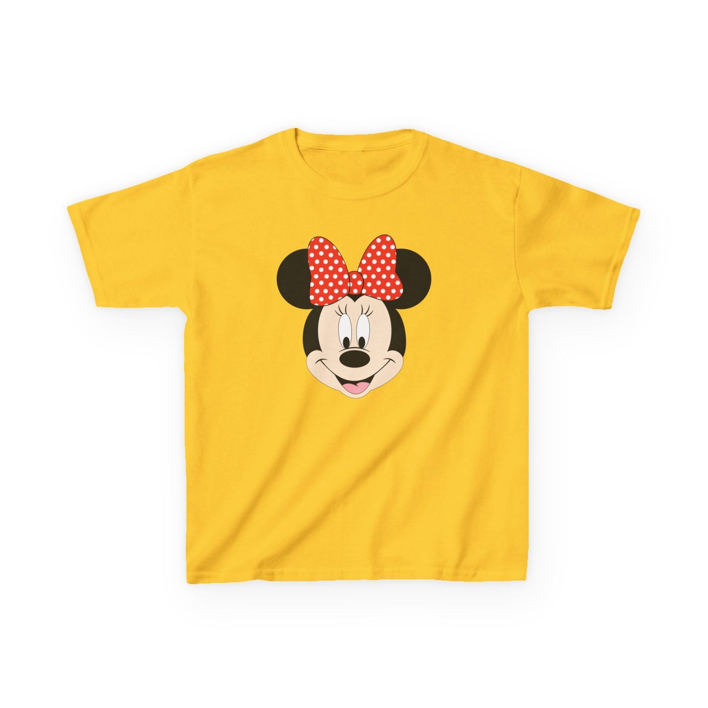 Kids Minnie Mouse Face T-Shirt — Cute Bow Graphic Tee for Toddlers & Little Kids
