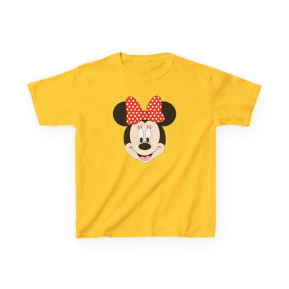 Kids Minnie Mouse Face T-Shirt — Cute Bow Graphic Tee for Toddlers & Little Kids