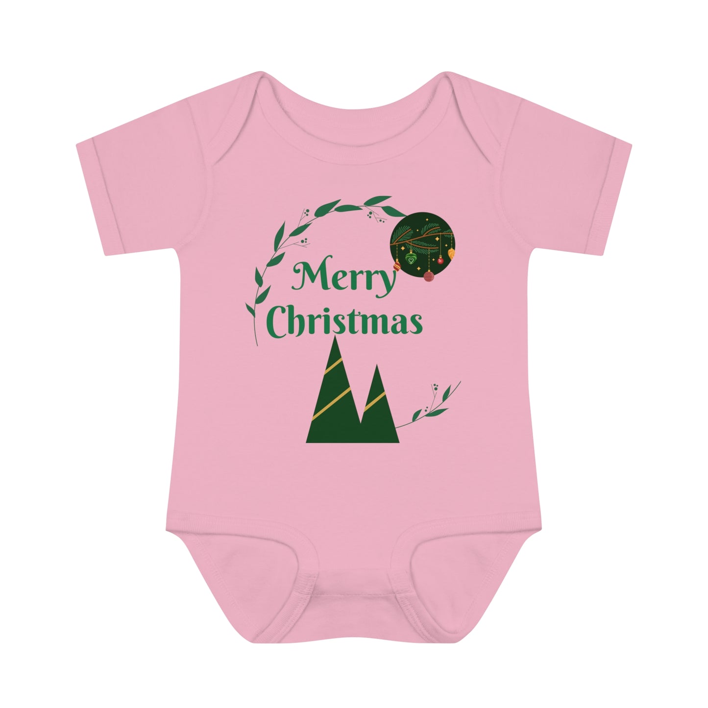 Merry Christmas Infant Baby Rib Bodysuit