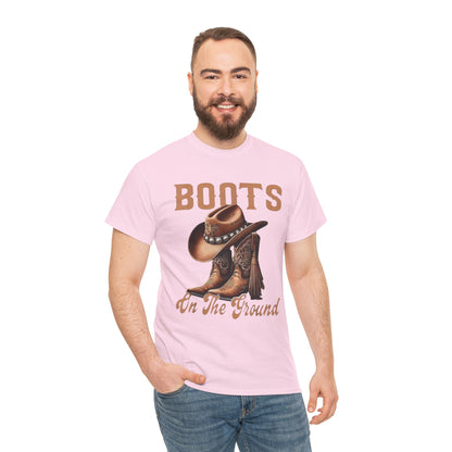 Cowboy Boots T-Shirt — "Boots On The Ground" Western Graphic Tee