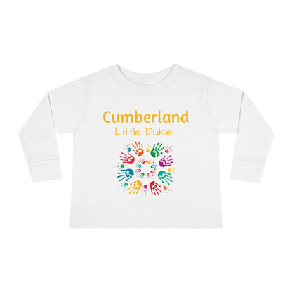 Toddler Long Sleeve Tee - 'Cumberland Little Learners' Colorful Handprint Circle
