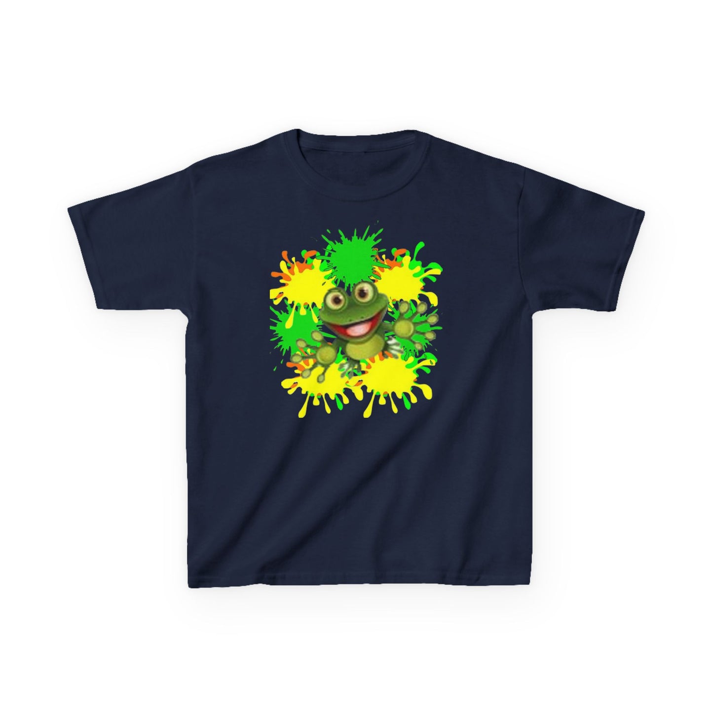 Kids Tee — Happy Green Monster Splash Graphic