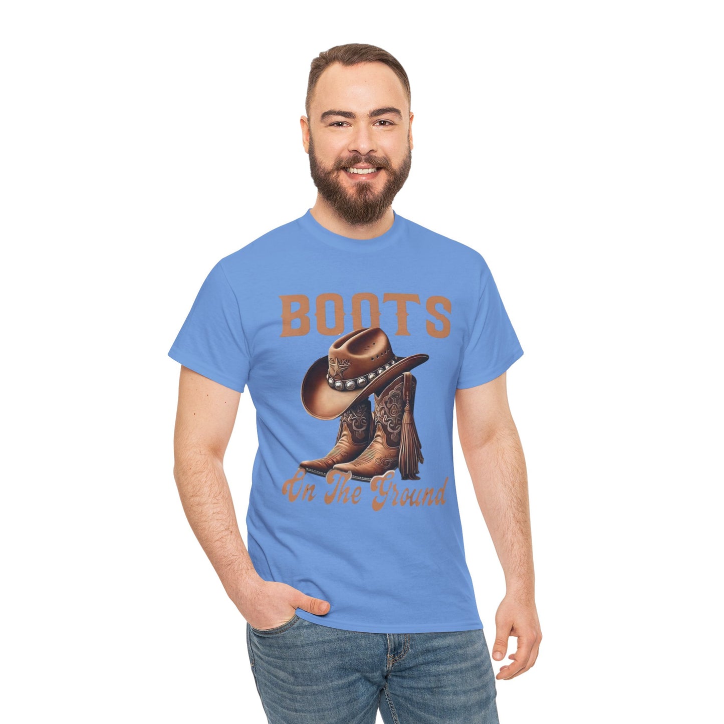 Cowboy Boots T-Shirt — "Boots On The Ground" Western Graphic Tee