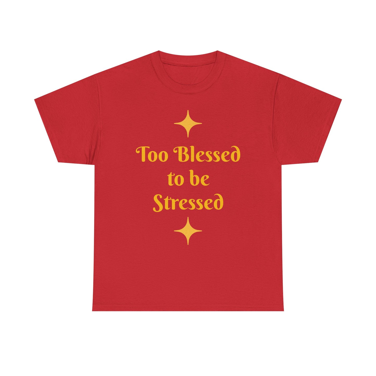 Christian Tee — "Too Blessed to be Stressed" / "Follow me while I follow Jesus"