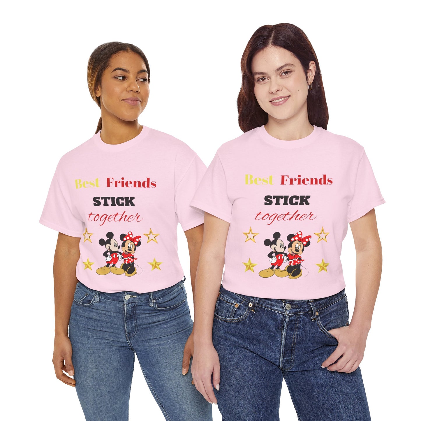 Best Friends Stick Together Tee — Cute Cartoon Graphic T-Shirt