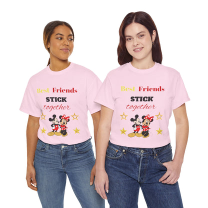 Best Friends Stick Together Tee — Cute Cartoon Graphic T-Shirt