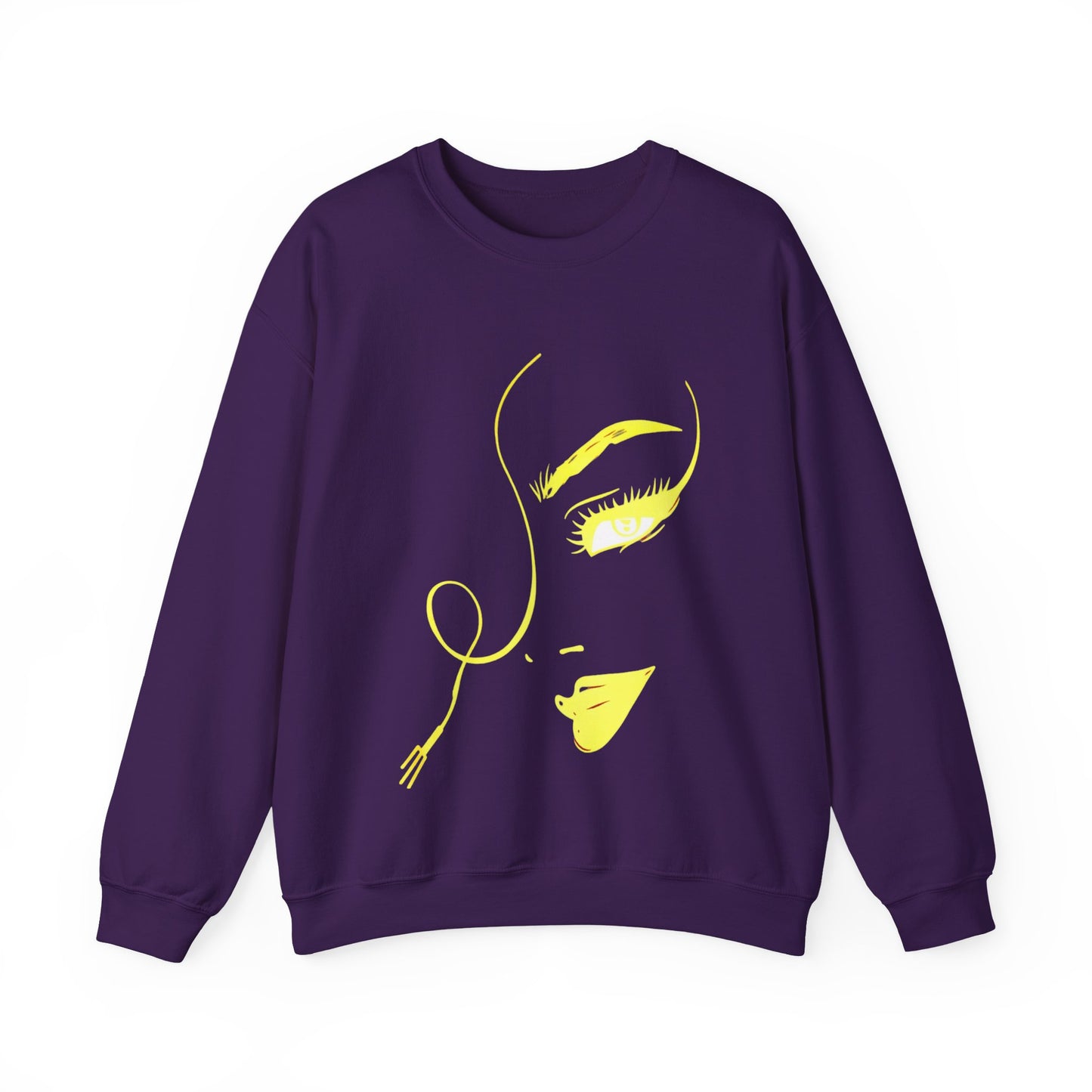 Minimal Gold Face Line Art Sweatshirt