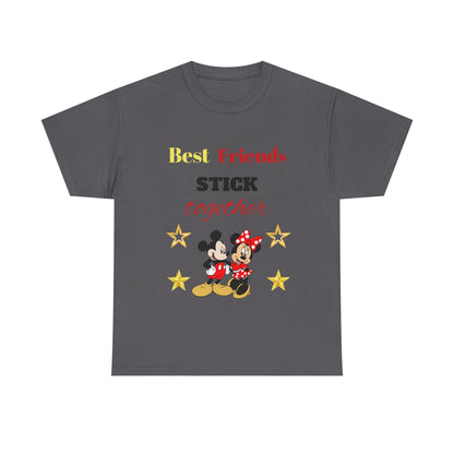 Best Friends Stick Together Tee — Cute Cartoon Graphic T-Shirt