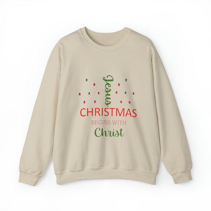 Christmas Begins With Christ Unisex Heavy Blend Hooded Sweatshirt