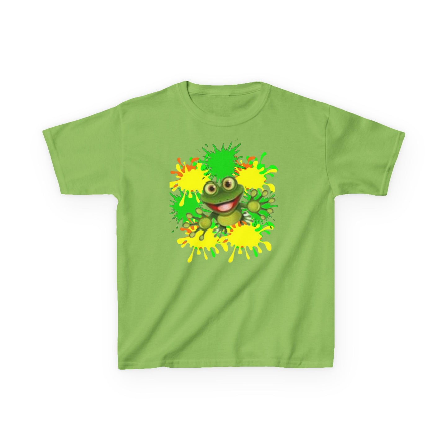 Kids Tee — Happy Green Monster Splash Graphic
