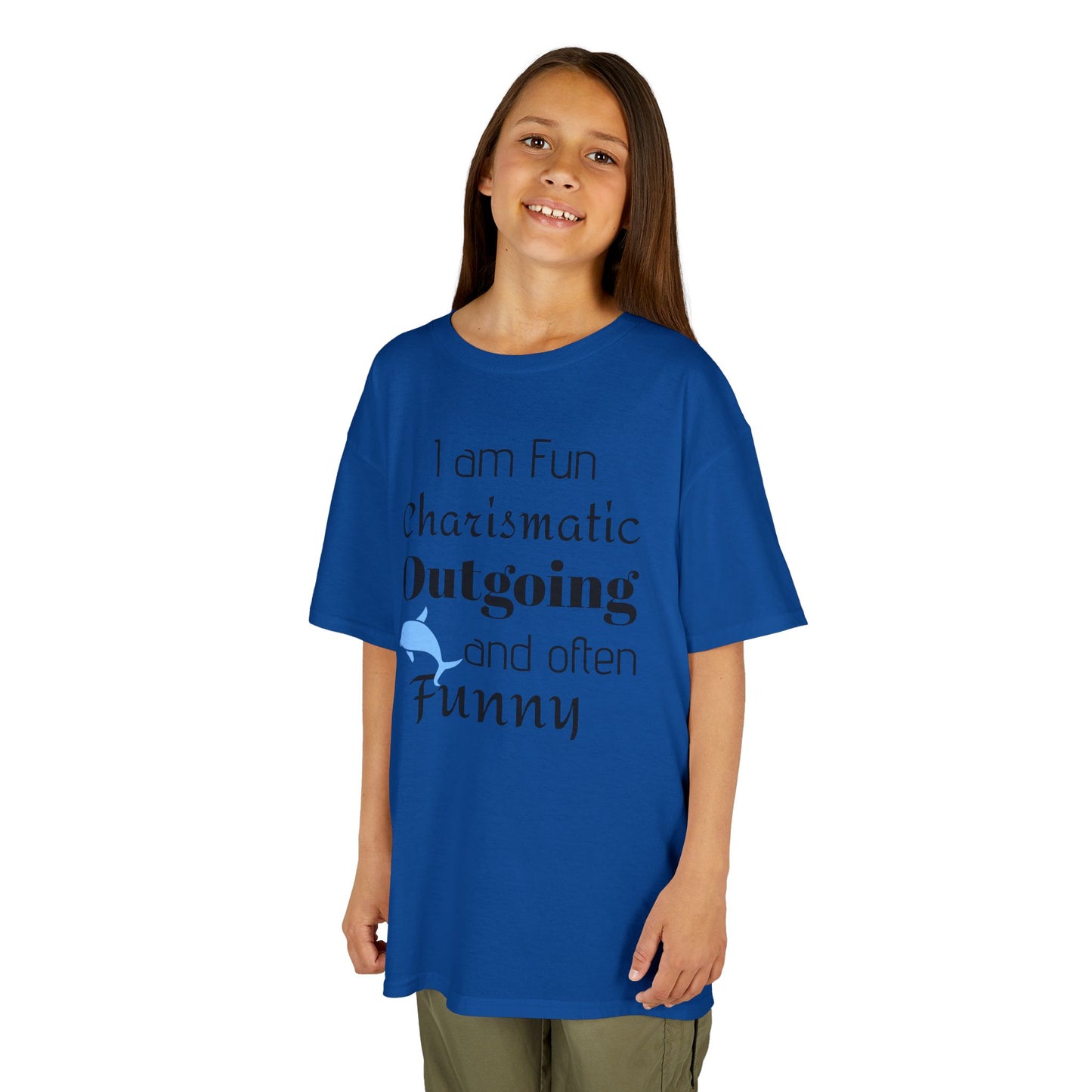 Kids Tee — "I am Fun Charismatic Outgoing and often Funny" Playful Personality Shirt