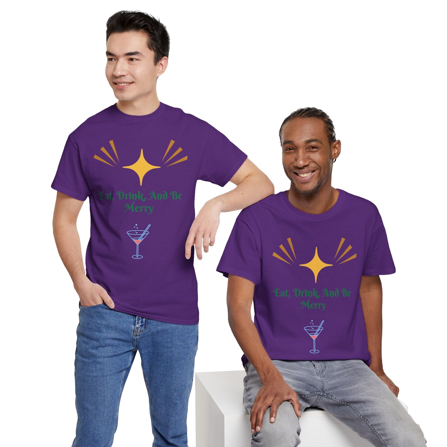 Eat, Drink and Be Merry T-Shirt — Festive Holiday Party Tee