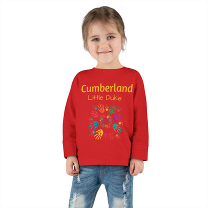 Toddler Long Sleeve Tee - 'Cumberland Little Learners' Colorful Handprint Circle