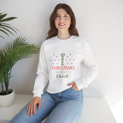 Christmas Begins With Christ Unisex Heavy Blend Hooded Sweatshirt