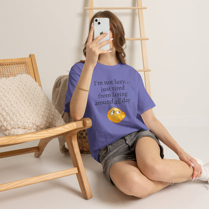 Funny "I'm Not Lazy" T-Shirt — Lazy Emoji Cotton Tee