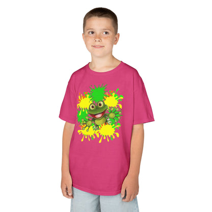Kids Tee — Happy Green Monster Splash Graphic