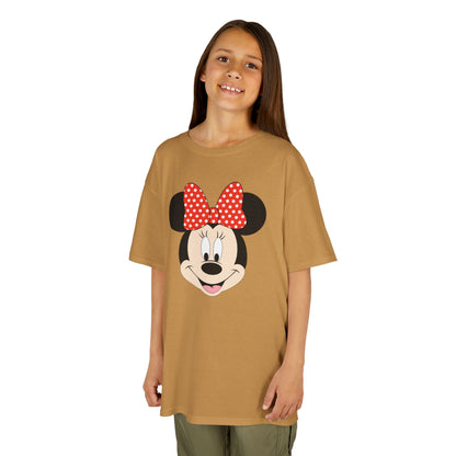 Kids Minnie Mouse Face T-Shirt — Cute Bow Graphic Tee for Toddlers & Little Kids