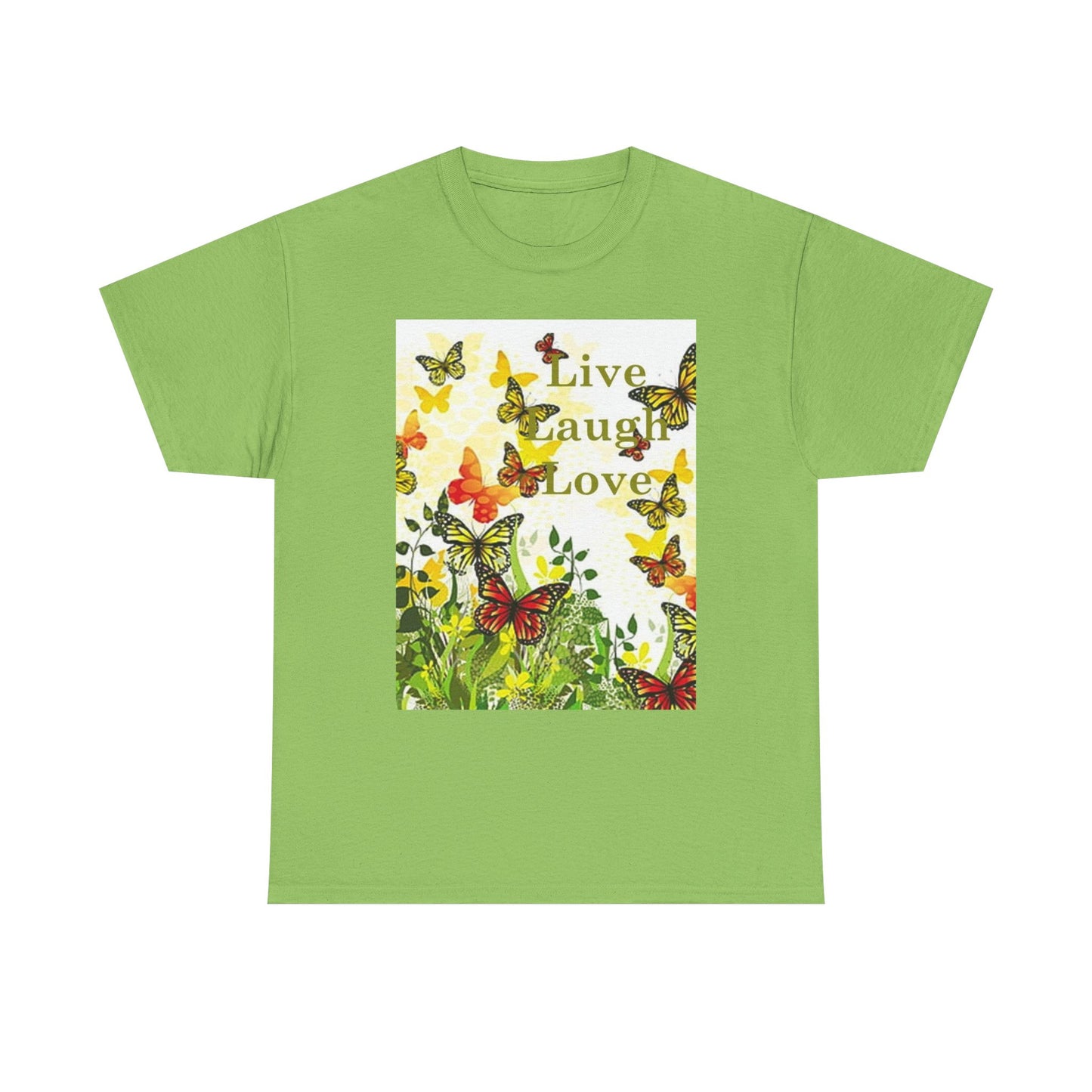 Live Laugh Love Butterfly T-Shirt — Floral Spring Garden Tee