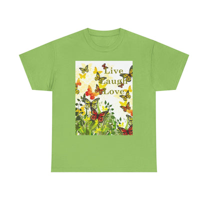 Live Laugh Love Butterfly T-Shirt — Floral Spring Garden Tee
