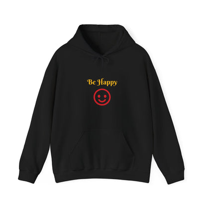 Be Happy Smiley Hoodie - Positive Message Graphic Sweatshirt