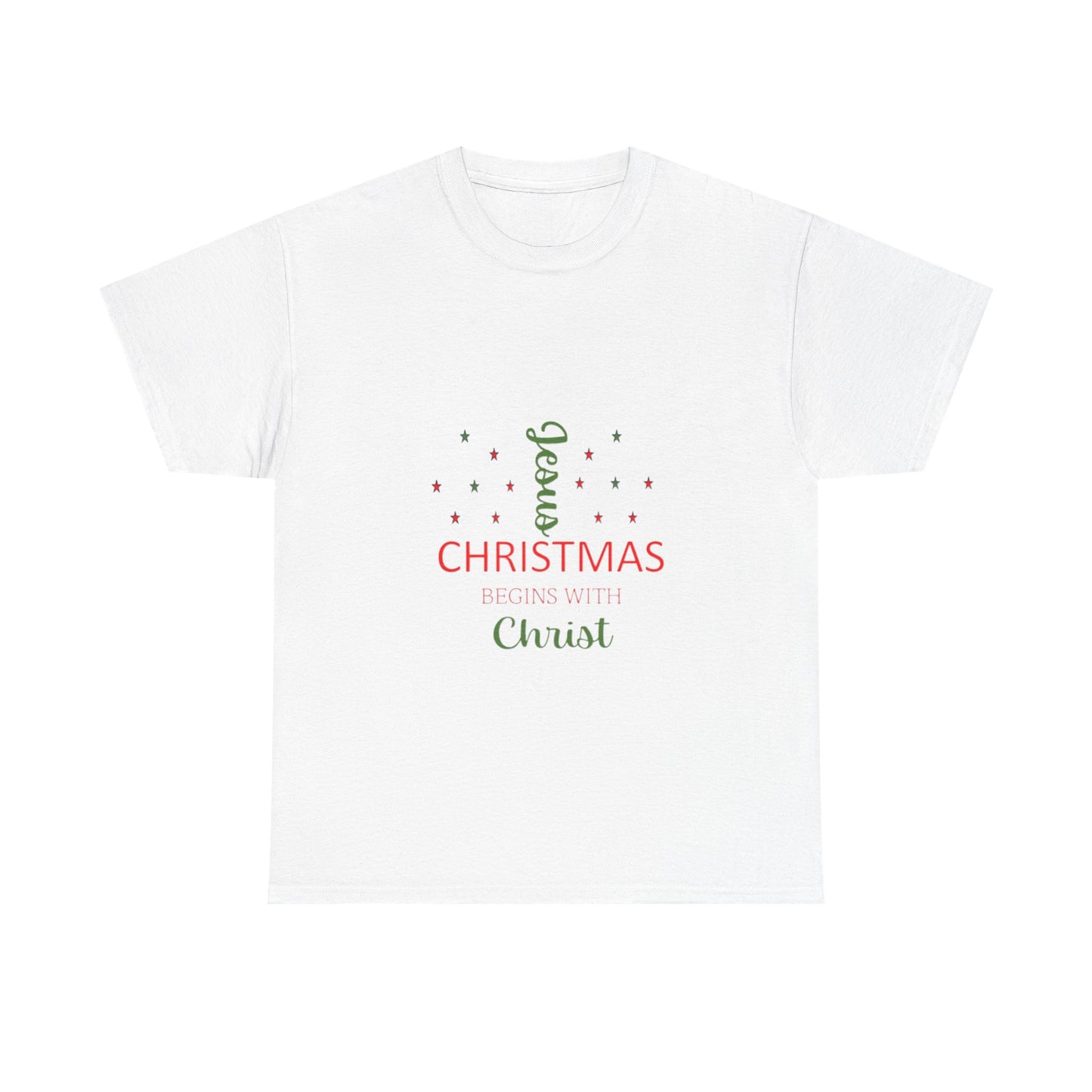 Christmas Begins With Christ Unisex Heavy Cotton Tee