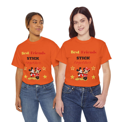 Best Friends Stick Together Tee — Cute Cartoon Graphic T-Shirt