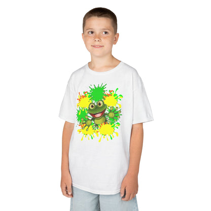 Kids Tee — Happy Green Monster Splash Graphic