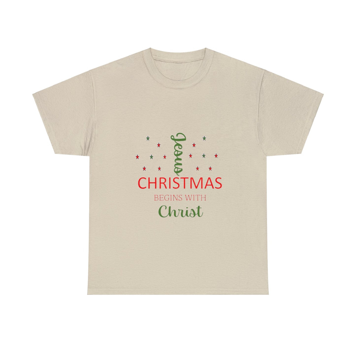 Christmas Begins With Christ Unisex Heavy Cotton Tee
