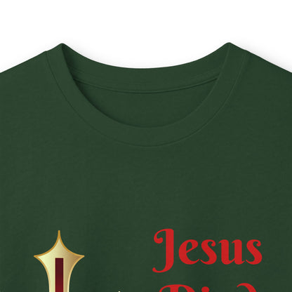 Long Sleeve Tee — "Jesus Died For Me Now I Live For Him" Christian Cross Faith Shirt