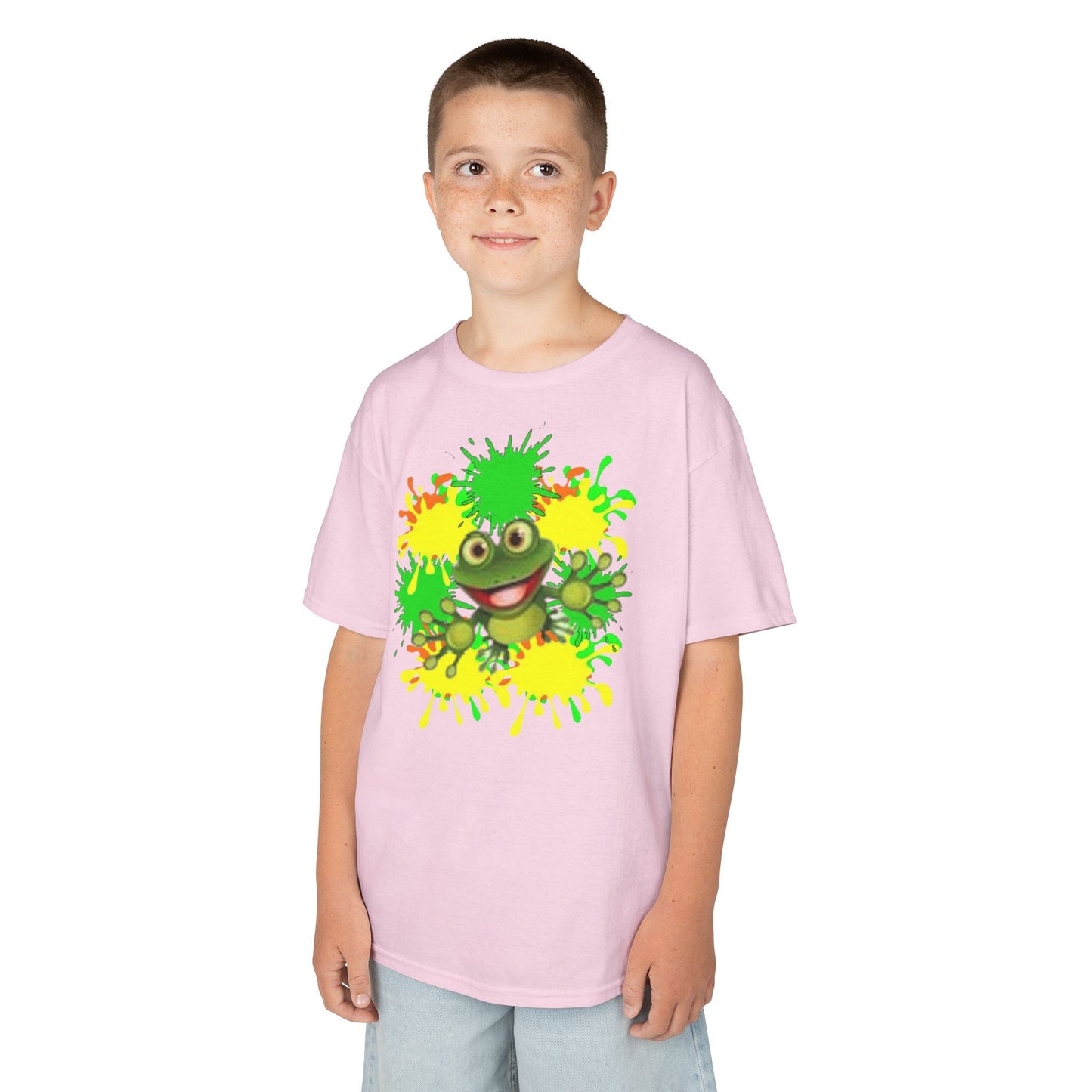 Kids Tee — Happy Green Monster Splash Graphic