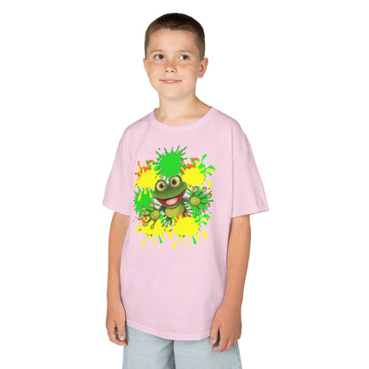 Kids Tee — Happy Green Monster Splash Graphic