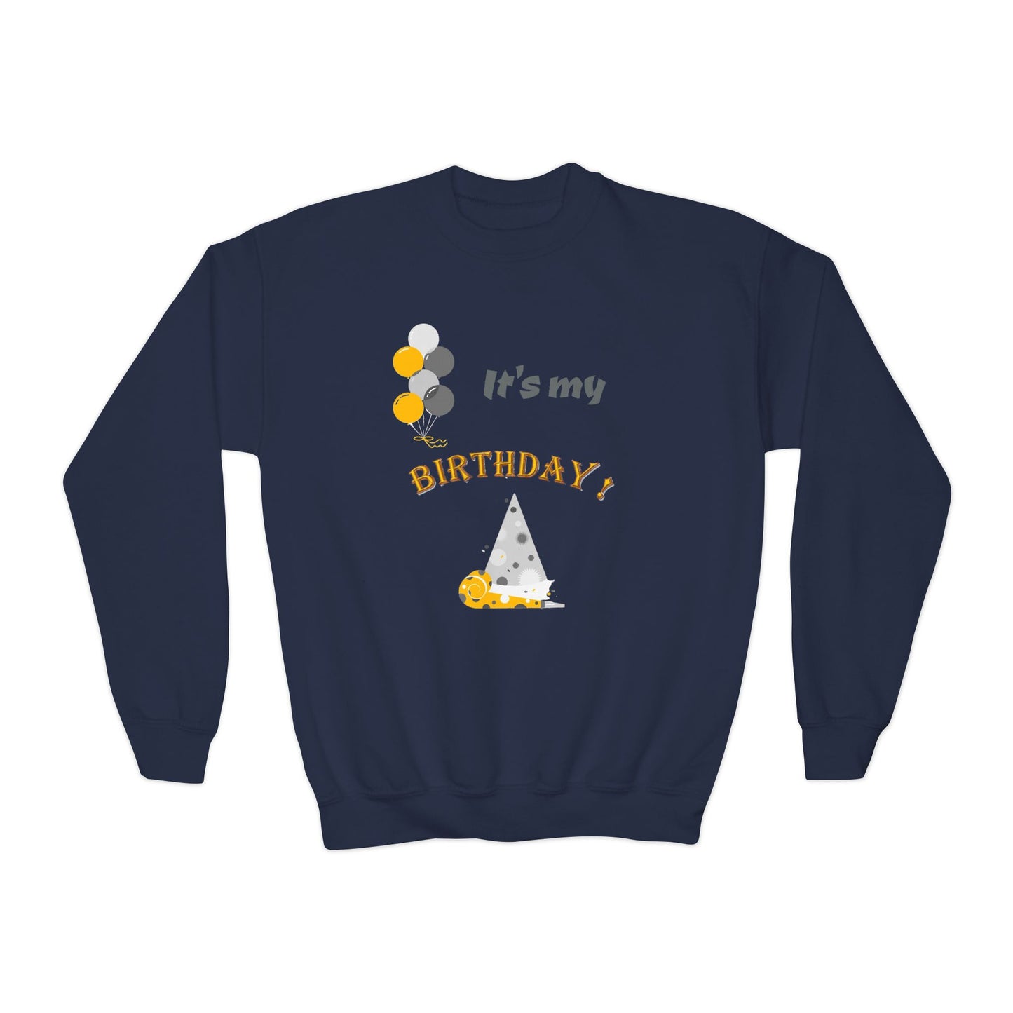 It's My Birthday Youth Crewneck Sweatshirt — Kids' Birthday Sweatshirt