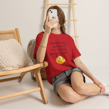 Funny "I'm Not Lazy" T-Shirt — Lazy Emoji Cotton Tee