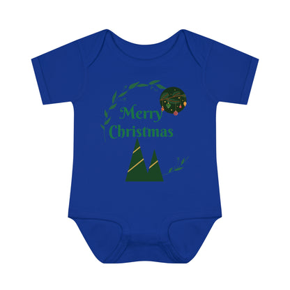 Merry Christmas Infant Baby Rib Bodysuit