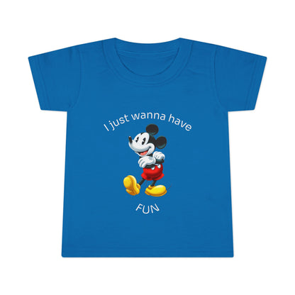 Toddler T-Shirt - Mickey Mouse "I Just Wanna Have Fun"