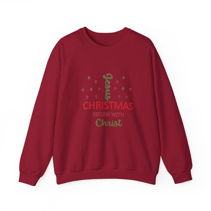 Christmas Begins With Christ Unisex Heavy Blend Hooded Sweatshirt