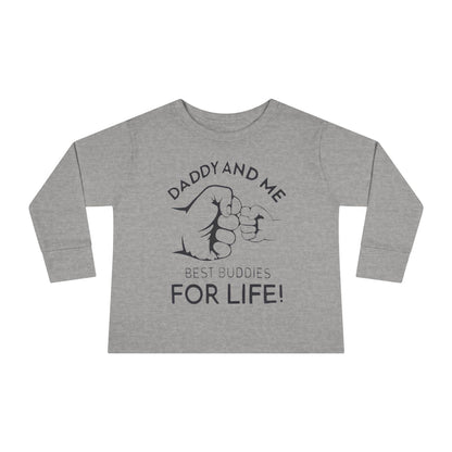 Toddler Long Sleeve Tee — "Daddy and Me Best Buddies For Life" Fist Bump Shirt