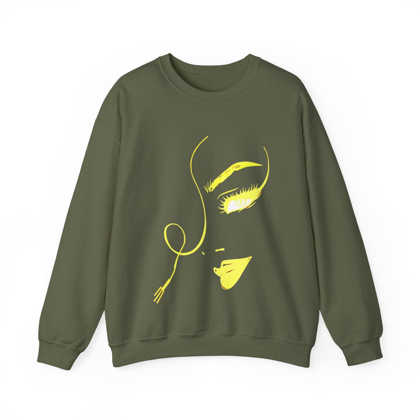 Minimal Gold Face Line Art Sweatshirt