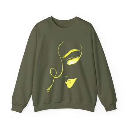 Minimal Gold Face Line Art Sweatshirt
