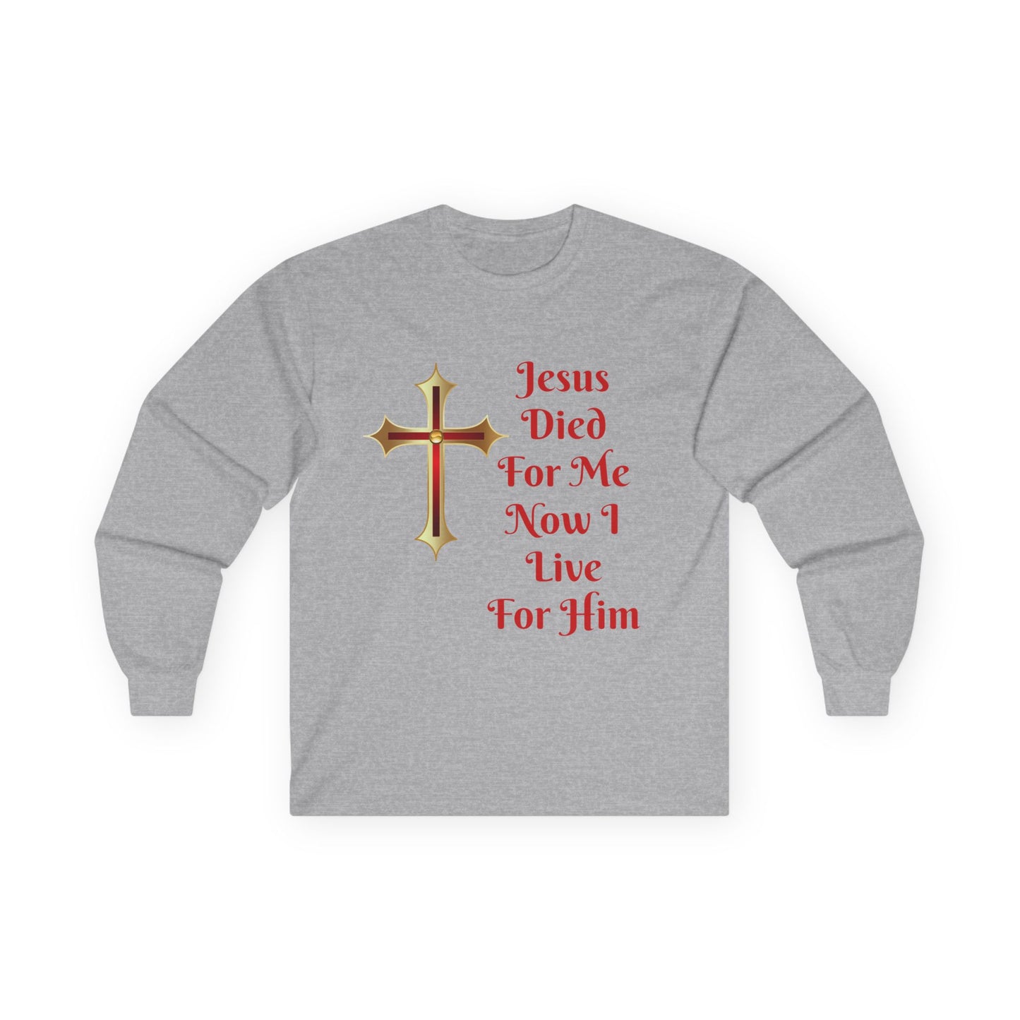 Faith-Inspired Long Sleeve Tee - Jesus Cross Design, Christian Gift, Casual Wear, Inspirational Apparel, Religious Fashion