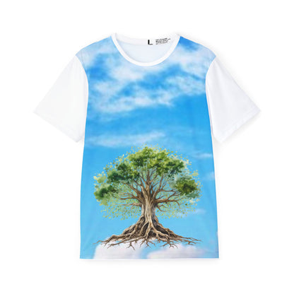 Men's Jersey — Rooted in Christ Tree Graphic Athletic Tee