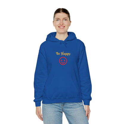 Be Happy Smiley Hoodie - Positive Message Graphic Sweatshirt