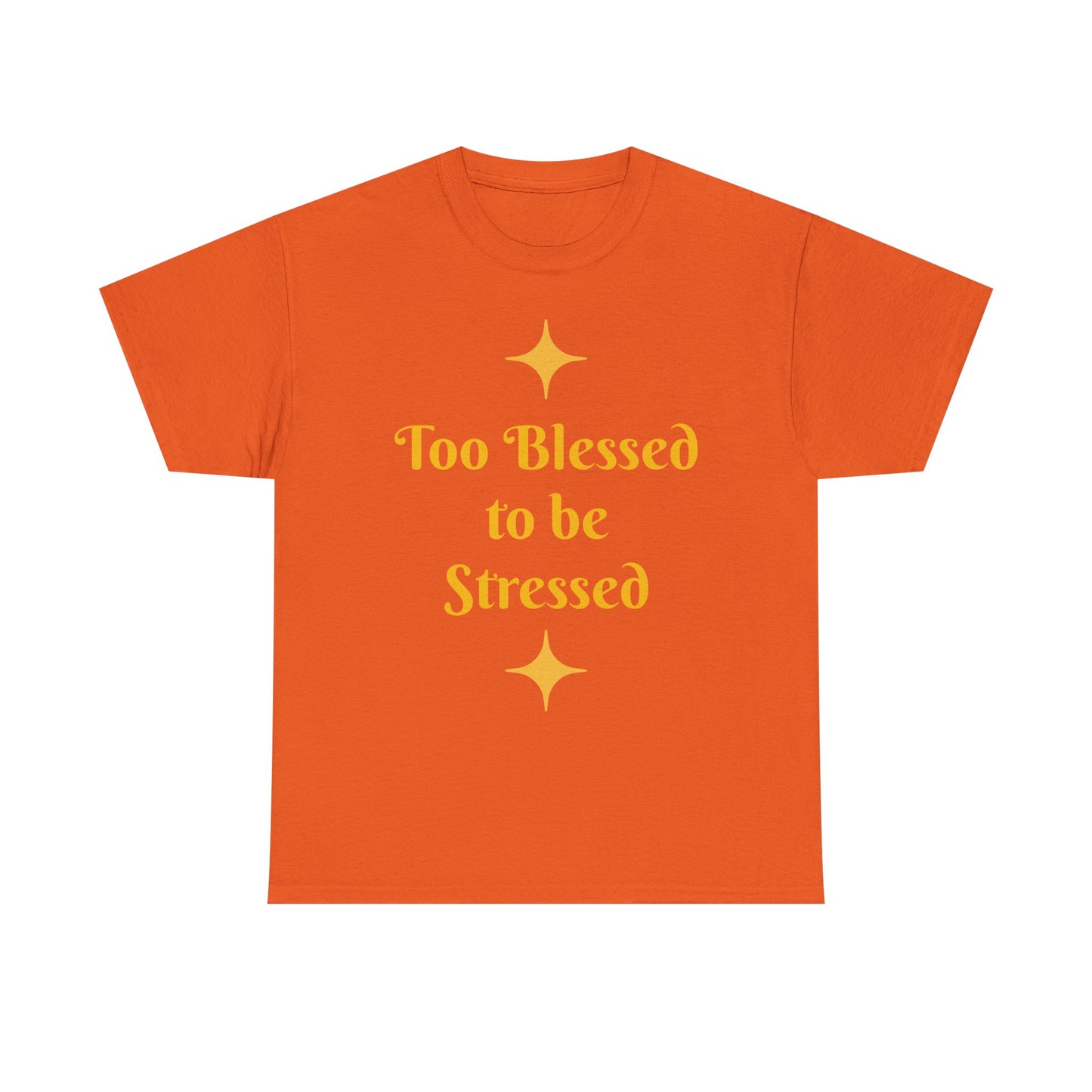 Christian Tee — "Too Blessed to be Stressed" / "Follow me while I follow Jesus"